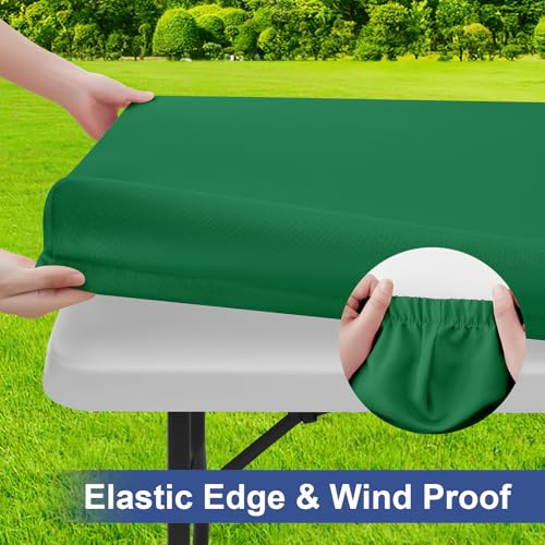 homing Rectangle Table Cloth Cover, Waterproof Polyester Elastic Fitted Tablecloth, Washable Table Protector for Picnic, Camping, Outdoor (Hunter Green, 24" x 36") - color: Hunter Green, size: 36" x 24" (Rectangular)