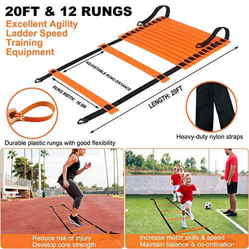Kids Soccer Goals for Backyard, 2 of 6 x 4 ft Kids Soccer Goal Set Soccer Net with 10 Soccer Cones, Agility Ladder & Carry Bag, Portable Soccer Training Equipment. - color: Yellow