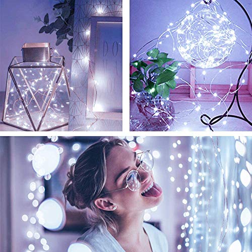24 Pack Fairy Lights Battery Operated [3 Modes] 7ft 20 LED Mini Twinkle String Lights Waterproof Silver Wire Firefly Starry Lights for Wedding Party Mason Jars Christmas Decor, Warm White & Cool White - color: Warm White + Cool White