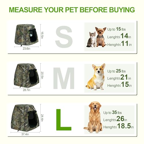 Dog Tent for Medium & Large Dogs, Pop Up Dog Enclosure, Waterproof Pet Tent with Zipper & Ground Spike, Portable Pet Playpen for Camping Beach, Puppy Tent Outdoor/Indoor 37.4x37.4x24.4 inch (Size L) - size: L 37.4x37.4x24.4 inch