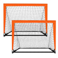 2 Pack 4’ x 3’ Size Portable Kid Soccer Goals for Backyard, Indoor and Outdoor Pop Up Soccer Goals, Orange, Theresduet