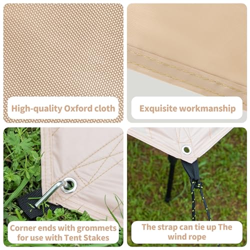 Eulant Waterproof Tent Footprint - 7.54ft X 8.53ft, Ideal for Camping, Hiking, Picnic & Backpacking - size: Four Corner