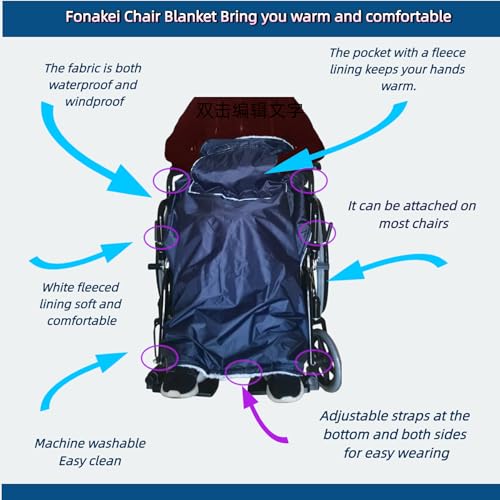 Waterproof Wheelchair Blanket 42"X45" No Pet Hair Sticking - Windproof Fleece Lap Blanket for Elderly, Machine Washable Lightweight Throw for Hospital, Outdoor Travel & Gift Vacuum Packaging