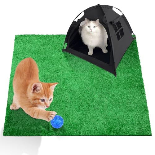 Artificial Grass, Large Artificial Turf, Synthetic Grass Mat Training Pad for Small/Medium/Large Dogs, Fake Grass Rug with Drainage Holes, Indoor Outdoor Rug Patio Lawn Decoration (3.28' x 3.28') - size: 3.28' X 3.28'