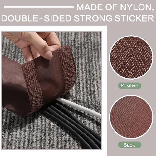 WILLBOND Carpet Cord Cover Cable Protector Floor Cover Cable Protector Management Only for Commercial Office Carpet (98.43 ft,Brown) - color: Brown, size: 98.43 ft