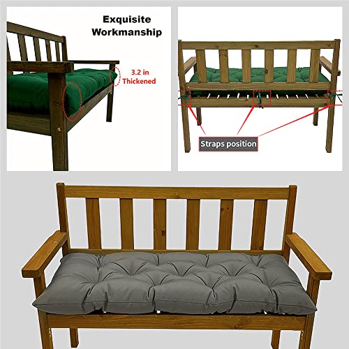 Srutirbo Waterproof Outdoor Bench Cushion, 48"x20", Swing Cushion Patio Furniture Cushions 3 Seater, for Garden Patio Furniture Lounger Bench (Dark Grey, 48x20 in) - color: Dark Grey
