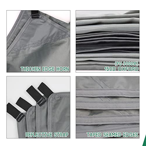 Camping Tarp Waterproof with Carry Bag for Under Tent, Ultralight Tent Footprint for Ground Camping Hiking (82" x 82") - size: 82" x 82"