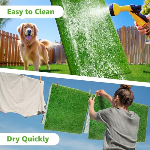 Artificial Dog Grass Pee Pad 23"x23" 2 Pack, Washable Indoor Potty Training Replacement Turf for Puppy, Reusable Realistic Fake Grass for Dogs, Grass Patch for Dogs Potty - size: 23"x23"