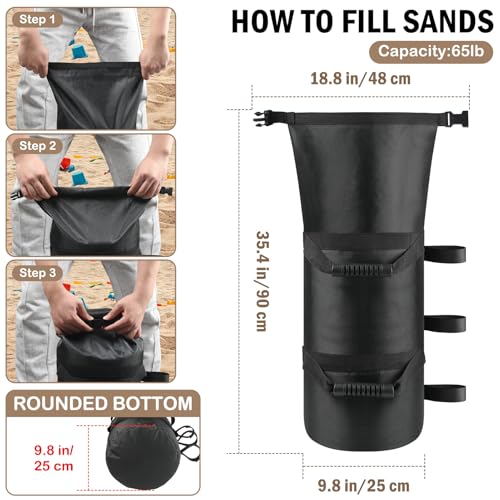 Canopy Weight Sand Bags Set of 4, Heavy Duty SandBags for Canopy Tent Legs, Pop up Tent Gazebos Weights for Outdoor Patio Umbrellas, Pergolas, Sunshades, Black - No Sand (300 LBS - Set of 4) - size: 300 Lbs - Set of 4