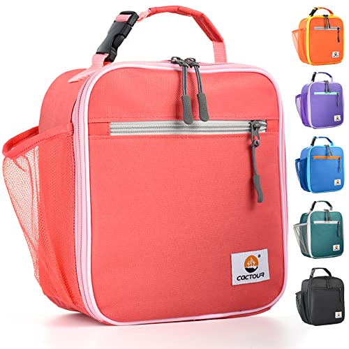 CaCTOUR Lunch Box Kids,Premium Insulated Lunch Bag for Girls Boys,Soft Bag Mini Cooler Back to School Thermal Reusable Lunch Bag for Work School Picnic -Red - color: B-Red