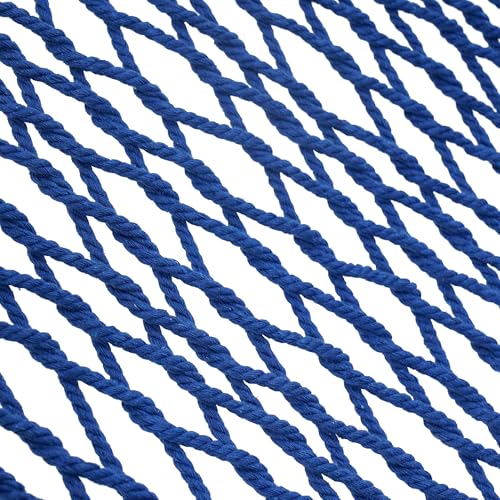 Lazy Daze Hammocks 12FT Double Rope Hammocks, 2 Person Hand Woven Cotton Hammock with Spreader Bar for Outside, Patio, Poolside, FIT 13-15 FT Stand, Max 450 Lbs, Blue, 141 x 57 inches - color: Blue