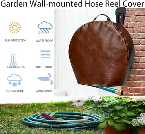 Garden Wall Hose Cover - for Garden Hose 5/8 in. x 50-100ft, Waterproof,Sun-Proof,Dustproof,Leather, Hose covers for outside