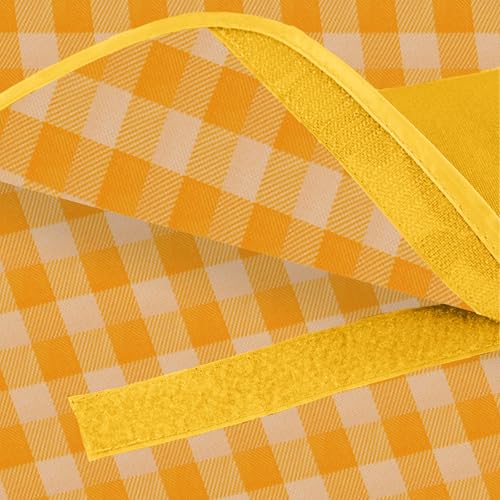 Picnic Blanket 77 x 79 Inches Waterproof Oxford Fabric Picnic Blanket Portable and Foldable Outdoor Mat for Camping, Beach, and Family Picnics - color: Yellow&white