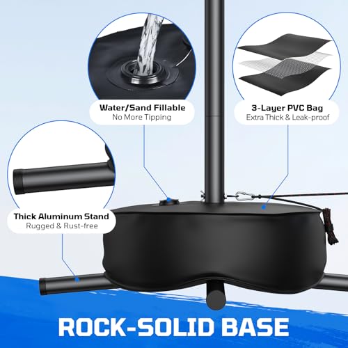 Haokelball LED Pool Volleyball Net Set, 15-32ft Adjustable Volleyball Net for Pool with Heavy Duty Base, Pool Volleyball Set for Inground Pools, Pool Toys & Pool Games for Kids & Adults, 2 Balls