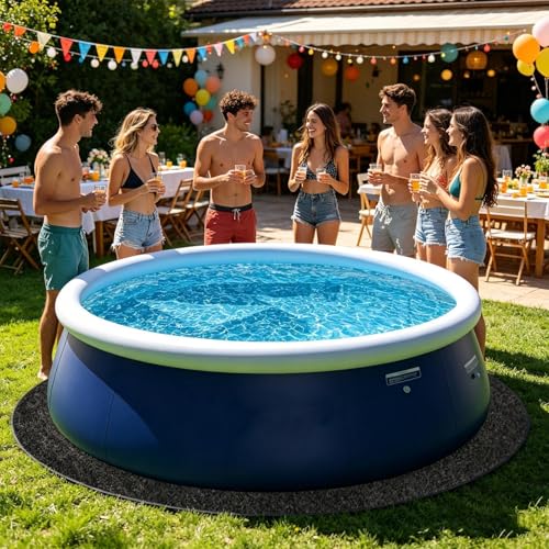 Pool Mat - Ground Pad | Liner Protector | Waterproof Flooring Pad | Outdoor Pool Base for Gravel Concrete Lawn Backyard Deck Camping Summer Use Durable Protective Layer Mat - size: Diameter 4 meters