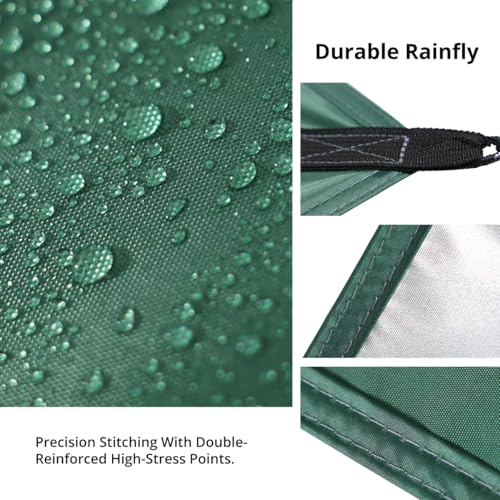 CAMEL CROWN Camping Tarp,3000mm Waterproof & UPF 50+ Sun Protection Rain Fly Tarp - Lightweight Portable Camping Shelter with Stakes, Guy Lines & Carry Bag, for Hiking Backpacking Beach Picnic Shade - color: Army Green