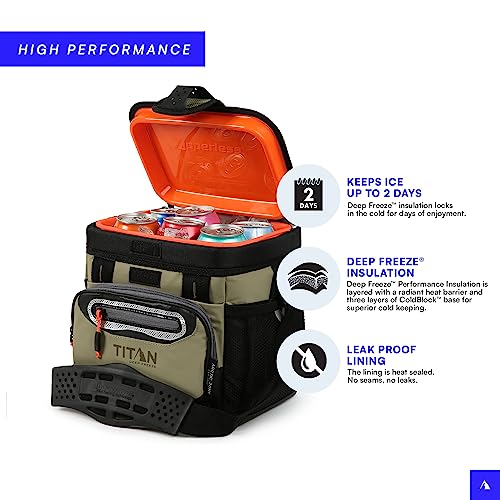 Titan by Arctic Zone Deep Freeze Cooler - Zipperless Hardbody Cooler - Deep Freeze Insulation, HardBody Liner, and SmartShelf - color: Moss, size: 9 Can