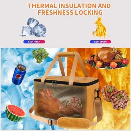 BBQ Blanket for Resting Meat,Reusable BBQ Resting Bag for Meat,Large Capacity BBQ Meat Blanket Bag,Meat Blanket with Wide Mouth for Large Brisket/Pork Shoulders/Turkeys, Gifts for Men