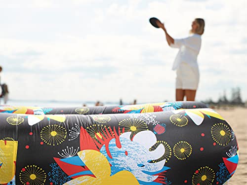 WEKAPO Inflatable Couch Air Lounger Chair - Camping & Beach Accessories, Portable Blow up Sofa for Hiking, Lawn, Indoor/Outdoor Movies & Music Festivals. Lightweight and Easy to Set Up Air Hammock - color: Floral Boom