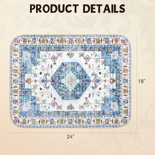 Washable Pee Pads for Dogs, Stylish Absorbent Reusable Training Dog Pads, Non-Slip and Leak-Proof Puppy Pads, Potty Pads for Crates, Whelping, Playpen, Bed and Floors, Blue Medallion 4 Pack 18" x24" - color: Blue Medallion, size: 18" x 24" 4PACK