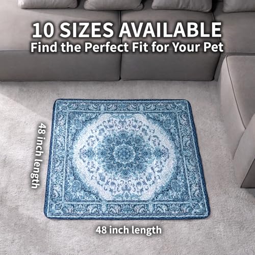 Washable Pee Pads for Dogs, Reusable Puppy Potty Training Pads, Ultra-Absorbent Thick Waterproof Leak-Proof Non-Slip Pads & Mat for Crate, Playpen, Floor, Whelping & Housebreaking , 2 Pack 48"x48" - color: Blue/Multi, size: 48" ×48"(pack of 2)
