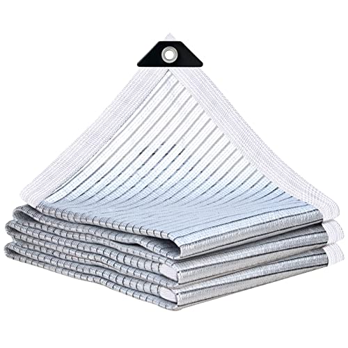 12 x 20 FT Aluminum Shade Cloth for Car, 80% Reflective Sun Protection for Patio Pergola, Shade Sails Cover with Grommets, Silvery Neting for Greenhouse Plants Backyard Dog Chicken Coop Outdoor - size: 12'x20'