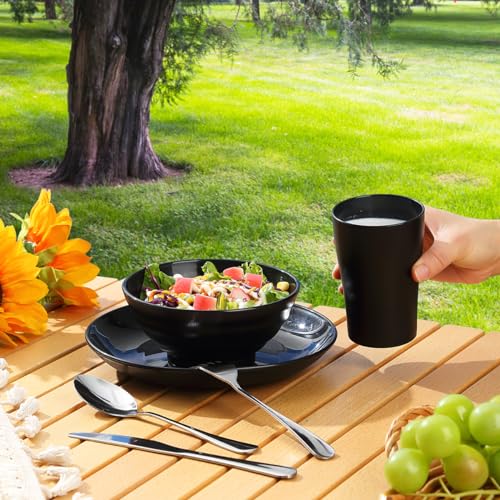 Kyraton Camping Utensils, Portable Travel Silverware Set with Reusable Light Weight Mug, Bowls and Plate, Stainless Steel Cutlery Set, Camping Mess Kit for 1 Person - color: A. 1 Person