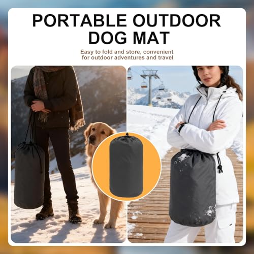 BINGPET Outdoor Travel Dog Bed for Large/Medium Dogs,Portable Waterproof Camping Mat with Carry Bag,Foldable Outside Bed,Machine Washable Indoor Pet Mat for Small,Medium and Large Dogs 35"x51" - color: Blue, size: XL: 35*51in