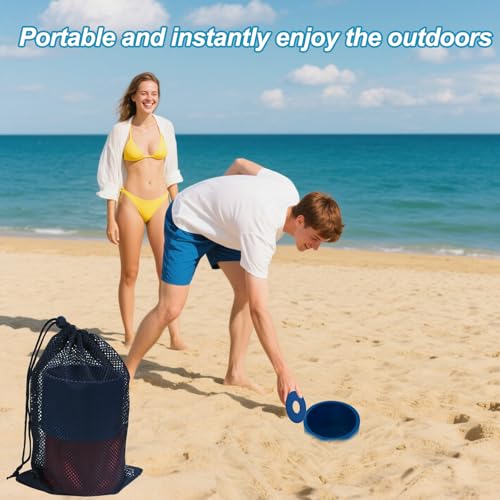 Washer Toss Game Sets Includes 2 Solid Wood Targets and 8 Metal Washers, Portable Beach Cornhole Game Ring Toss Games Outdoor Beach Yard Games for Adults and Family