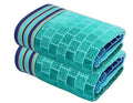 COTTON CRAFT Oversized Beach Towels - 2 Pack XXL 35x84 - The Big Kahuna 7 Foot Extra Large Beach Blanket Towel - Big & Tall - 100% Cotton Jacquard Velour Soft Luxury Towel - Pool Bath - Blue Tiles - color: Blue Tiles, size: 2 Pack - 35x84