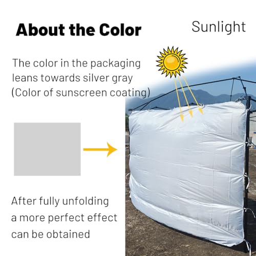 MQoutdoor Ultralight Sidewalls for 10x10 Canopy Tent Silver Coated Side Walls with Tie Rope 1 Piece, Silver Gray - color: Silver Gray