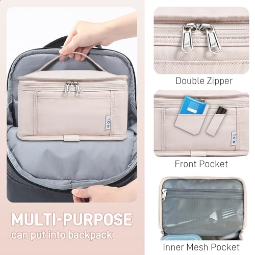 NOL Natural Organic Lifestyle Small Lunch Bag Mini Lunch Box Insulated Lunch Bag for Men/Women Leakproof Cooler Tote Bag Lightweight Nylon Waterproof Lunch Box For Work, Cream - color: Cream, size: Medium(5 Liters)