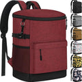 Tenot Cooler Backpack 33/40 Cans Backpack Coolers Insulated Leak Proof Soft Beach Cooler Bag for Men Women Ice Chest Backpack Camping Hiking Picnic Travel Cooler Lunch Backpack - color: Dark Red, size: 33 Cans