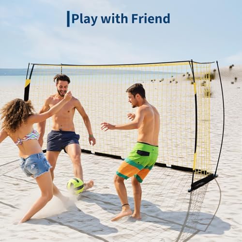 Soccer Goal 12x6 Ft for Backyard, Portable & Collapsible, Heavy Duty Metal Base, Quick Set Up Training Net, Weather-Resistant with Carry Bag for Outdoor & Indoor