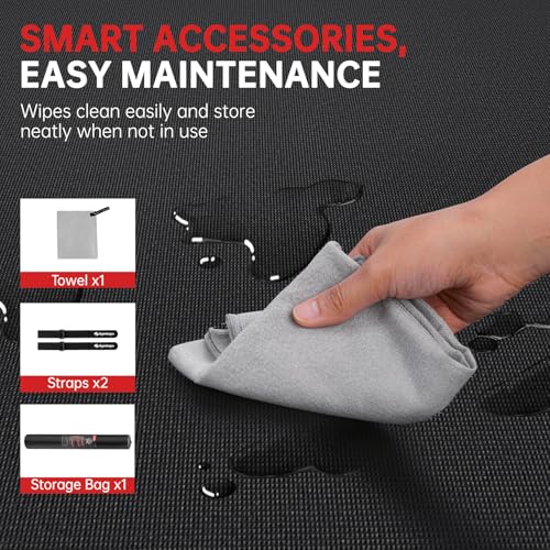 GymCope Extra Large Exercise Mat, 10'x6'/9'x6'/8'x6'/7'x5'/6'x4'(8mm) Thick Workout Mat for Home Gym & Garage Flooring, Shoe-Friendly, High-Density, MMA, HIIT, Weight Lifting, Cardio&Strength - color: 10'x6'x8mm-Black