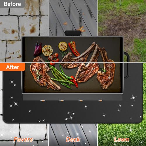 79x39 inches Large Under Grill Mats for Blackstone, Double-Sided Fireproof Outdoor Grill Protective Mat, Oilproof Waterproof BBQ Fire Pit Fireplace Mat - color: 79"x39"