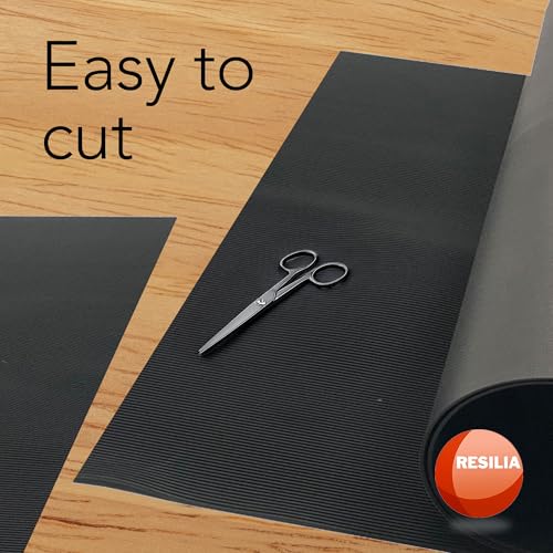 RESILIA Black V-Groove Utility Runner - Waterproof Vinyl Floor/Surface Protector, Heavy Duty Mats, Indoor Hardwood, Hard Floors, Garage, Hallway, Entryway, Kitchen, & Outdoor, 36” x 6’, Made in USA - size: 36" x 72"