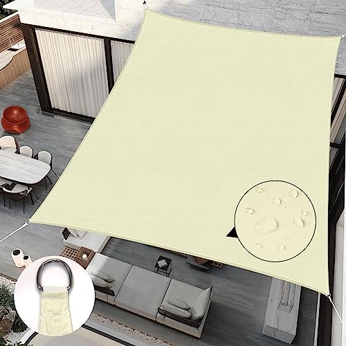 RICHIE Upgrade 10'x13' Sun Shade Sail Rectangle Canopy, Water Resistant & UV Block Sunshade for Outdoor Patio Lawn Beach Garden Carport Backyard Deck Pergola, Beige - color: Beige, size: 10'x13', style: Rectangle