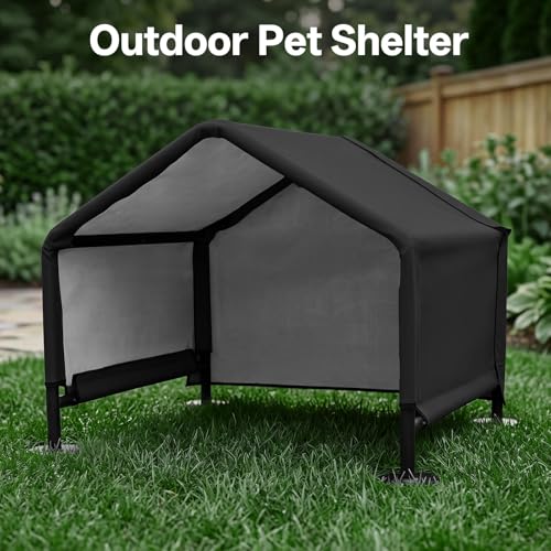MEWANG Outdoor Dog House - Waterproof Portable Puppy Camping Tent,Ventilation Windows & Sun Protection, Lightweight Snap-fit Design for Small/Medium/Large Dogs, Beach, Backyard, Hiking (Black, Small) - color: black, size: Small