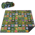 Supfitness Extra Large Picnic Blankets Waterproof Foldable (80 "x 80") Beach Blanket Waterproof Sandproof,3-Layer Thicking Mat Outdoor Packable Camping Blanket - color: Flower-1, size: 6'8" x 6'8" (Square)