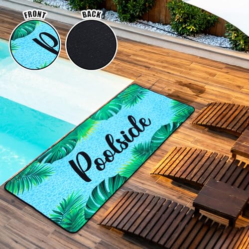 Tinideya Poolside Non Slip Mat Walk Pool Mats for Floor Outdoor Rubber Mats with Drainage Outdoor and Indoor Dock Safety Pool Mat(24" X 48") - size: 6" x 12" (Rectangular)