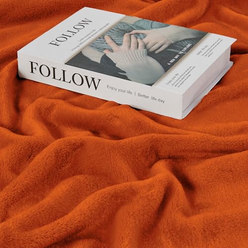 Edenleaf Big Oversized Soft Blanket, Giant California King Warm Blanket for Whole Family, Bed, Sofa, Couch, Travel, Camping 120x120 Orange - color: X-burnt Orange