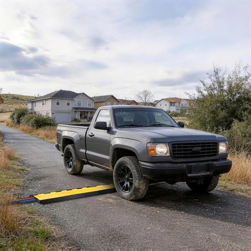 Yescom Cable Ramp Protector 2 Channel Garden Hose Protecitive 22000 Lbs Load Capacity Heavy Duty Speed Bump for Road Driveway Walkway - size: 1.8"H - 2 Channel