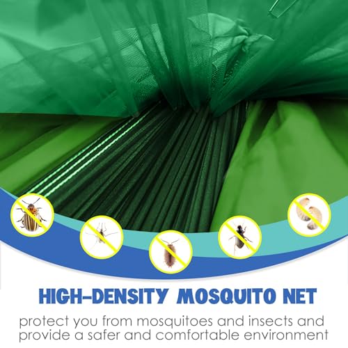 Gold Armour Camping Hammock - Camping Essentials, Double Hammock with Bug Net, Camping Gear Portable Hammock for Outside, Hiking, and Travel (Green & Lime Green) - color: Green & Lime Green
