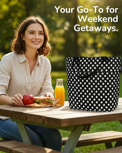 Aosbos Lunch Tote Bag, Insulated Lunch Box for Women, Leakproof Lunch Cooler Purse for Work, Polka Dot - color: C. Polka Dot