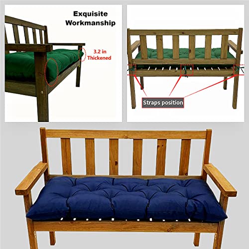 Srutirbo Waterproof Outdoor Bench Cushion, 48"x20", Swing Cushion Patio Furniture Cushions 3 Seater, for Garden Patio Furniture Lounger Bench (Navy Blue, 48x20 in) - color: Navy Blue