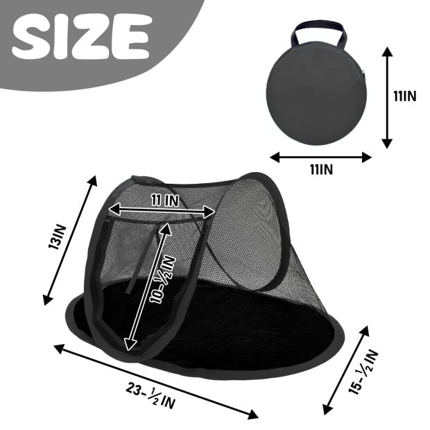 Rest-Eazzzy Small Animal Tent, Portable Cat Tent, Cat Enclosures for Outside and Indoor with Carry Bag, Pet Playpen for Hamster, Guinea Pig, Rabbits (XS-Black - color: Black-tent