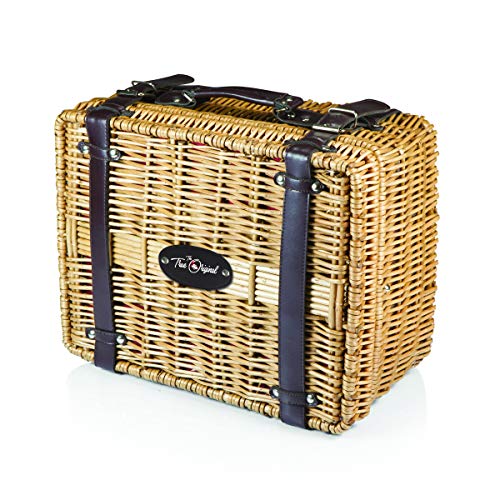 Picnic TIME Disney Mickey Mouse Champion Wicker Picnic Basket for 2 with Deluxe Cutlery Service Kit, Large Suitcase Style Picnic Set with Leatherette Handle, (Red and Black Buffalo Plaid Pattern) - color: Disney Mickey Mouse - Red & Black Buffalo Plaid Pa