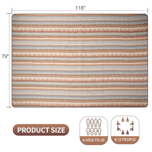 G GOOD GAIN Picnic Blankets Outdoor - Waterproof Outdoor Rug with Shoulder Carry Strap | Machine Washable Picnic Mat with Sandproof Backing for RV, Balcony, Camping, Hiking, Concerts (Orange, 9' x 6') - color: Orange, size: 9'10" x 6'7"