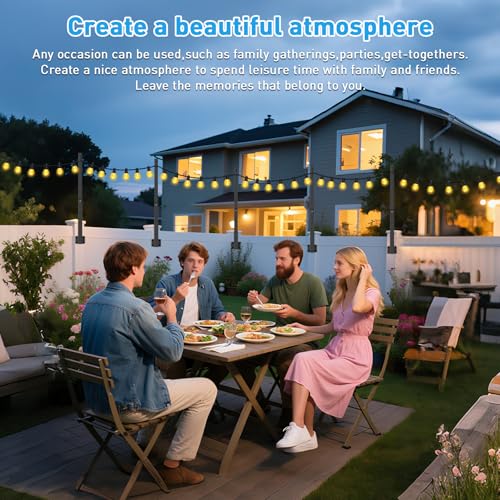 AHRLHR 10 Pack 2.8Ft String Light Poles,Light Poles for Outside Lights,Outdoor with Fence Brackets Hanging Lights,Metal Stand Deck Patio Backyard - size: 10 Pack-2.8ft
